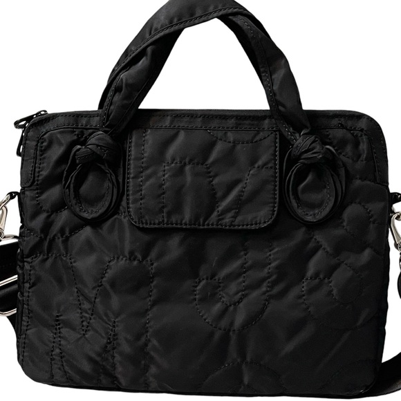 ❤️ NWOT! Marc Jacobs Black Nylon Embroidered 13” Laptop /Messenger Bag - Picture 3 of 11